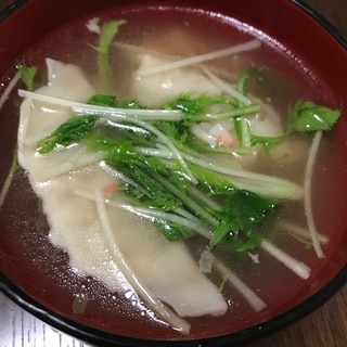 簡単冷凍餃子スープ